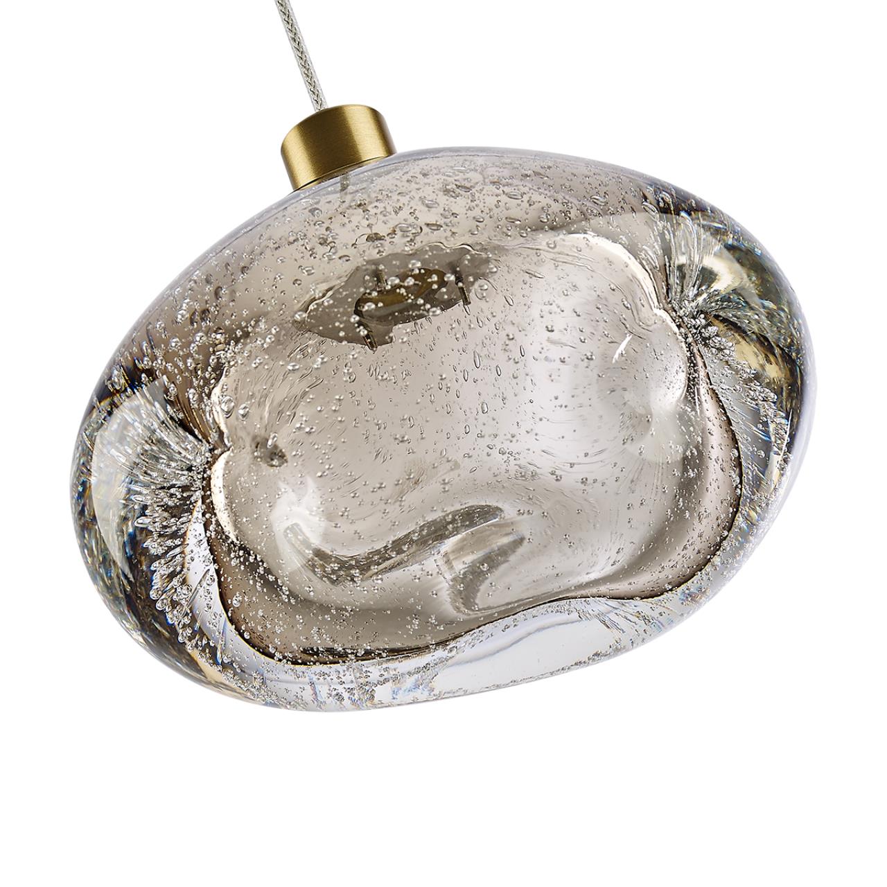 Подвесной светильник из «мятого» стекла с эффектом пузырьков Odeon Light  MELA 7044/4L