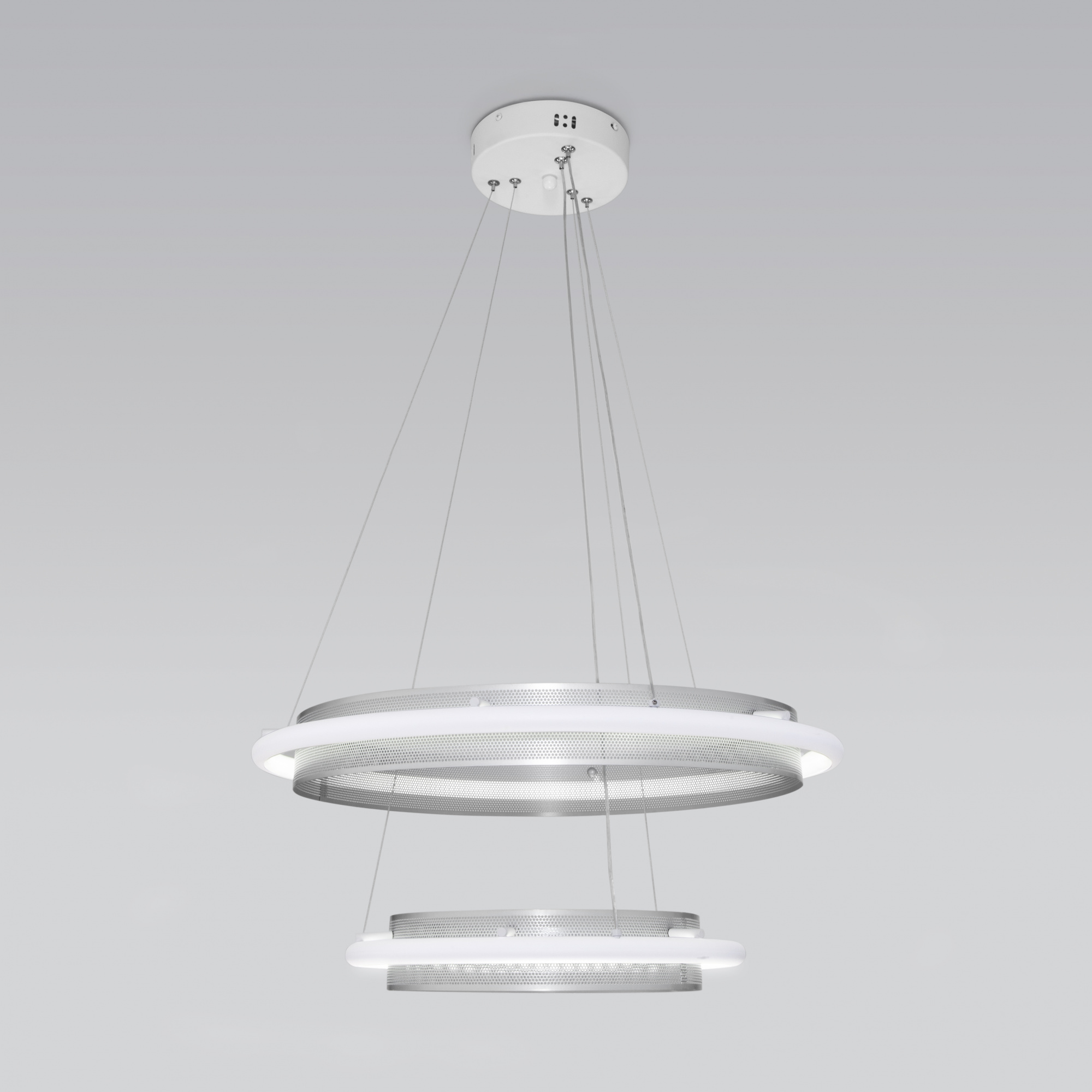 Подвесной светильник с системой умный дом Eurosvet Imperio 90241/2 белый/ серебро Smart