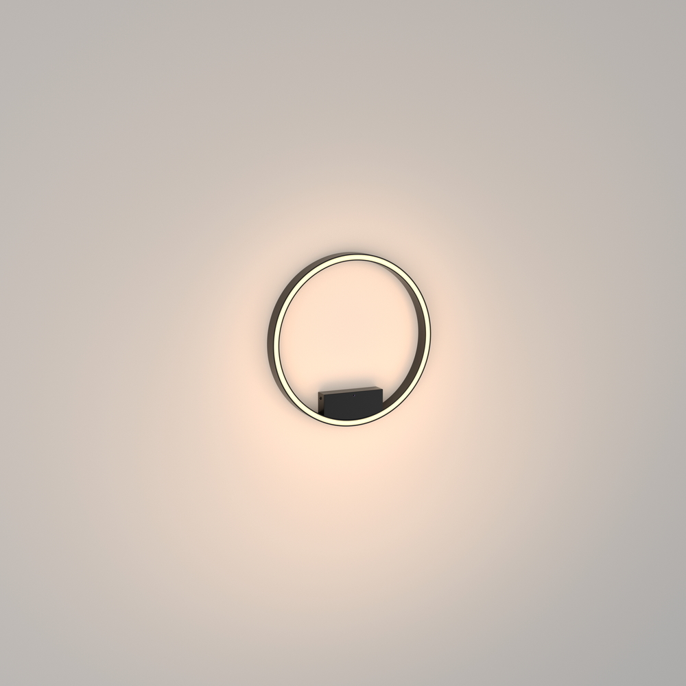 Потолочный светодиодный светильник черный круг, кольцо минимализм Maytoni Rim MOD058CL-L25B3K