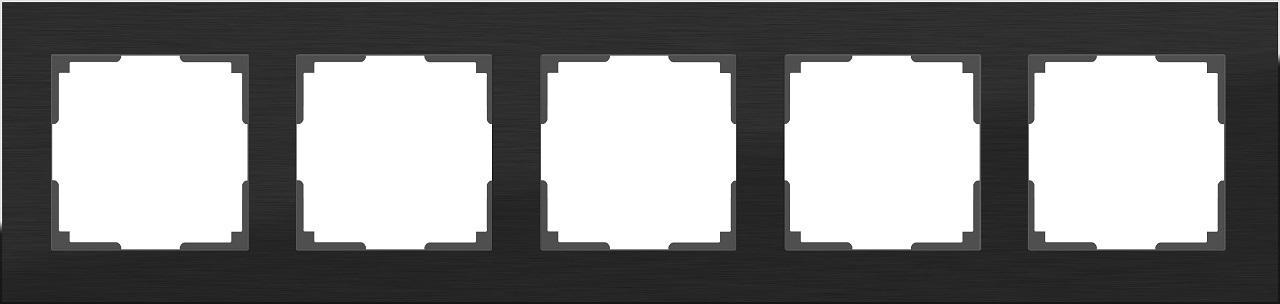 Рамка Aluminium на 5 постов алюминий черный WL11-Frame-05 4690389110481