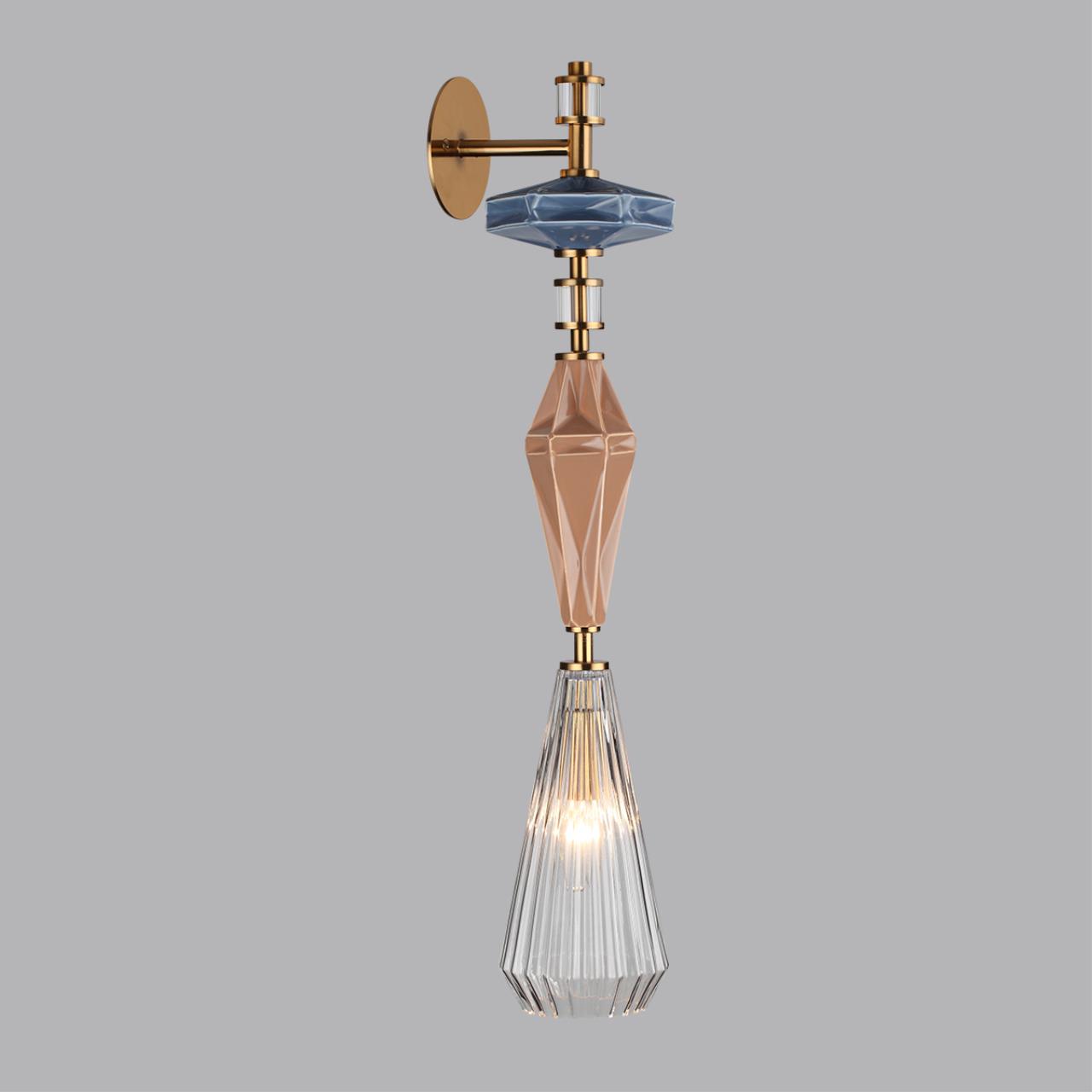 Настенный дизайнерский светильник из керамики и стекла Odeon Light TERRA 5414/1WB
