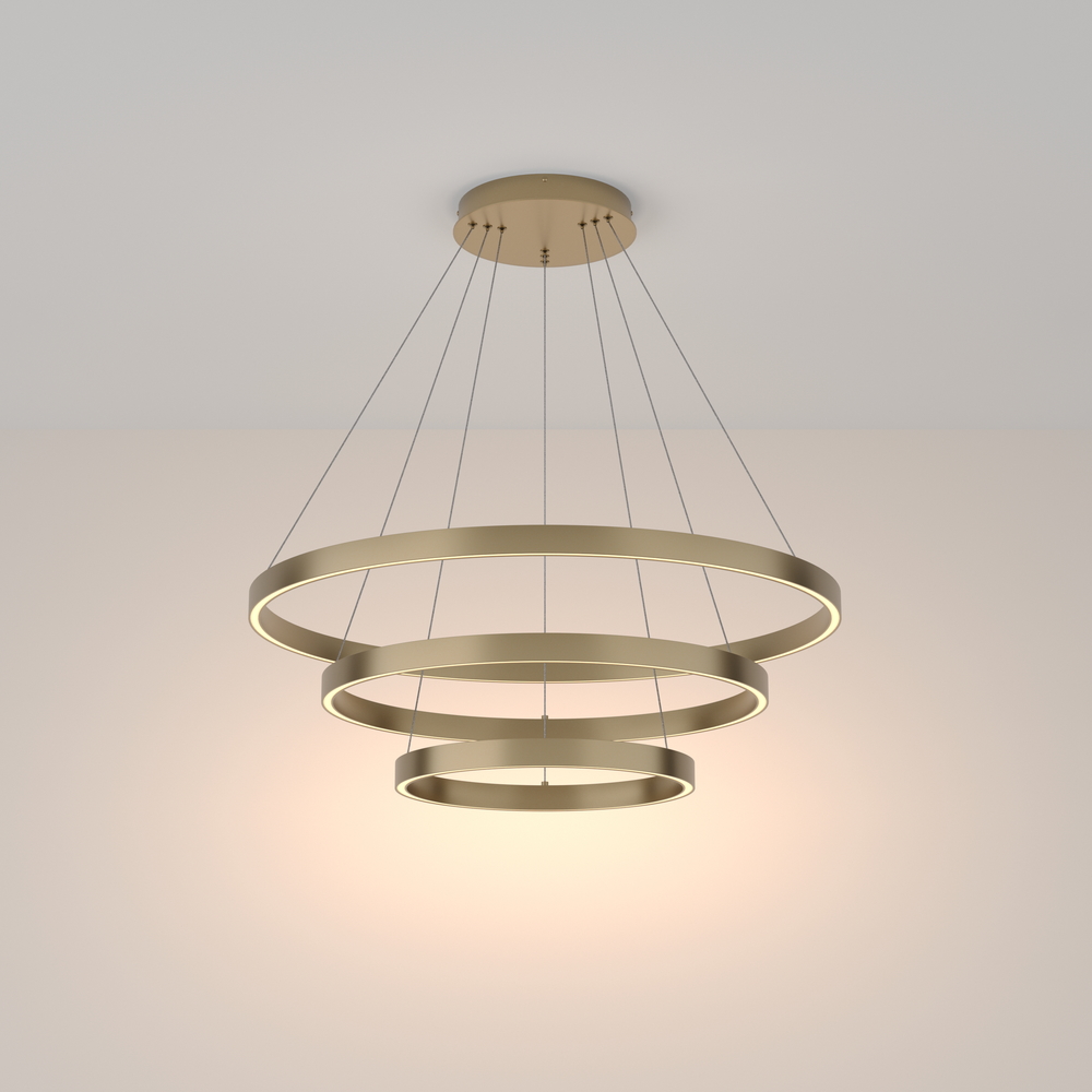 Подвесной светодиодный светильник с форме колец, LED люстра Maytoni Rim MOD058PL-L100BS3K
