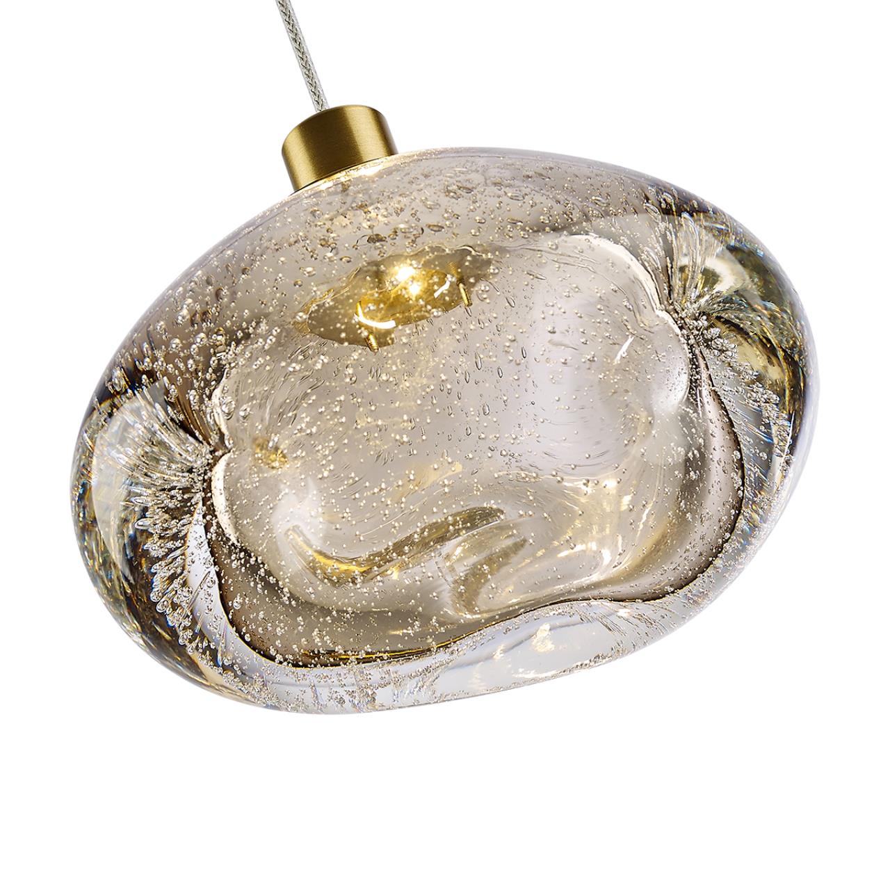 Подвесной светильник из «мятого» стекла с эффектом пузырьков Odeon Light  MELA 7044/4L