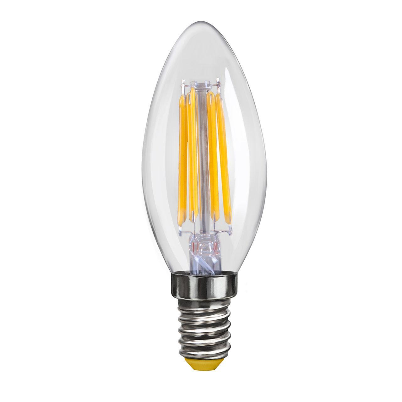 Лампа светодиодная E14 4W 2800К свеча прозрачная VG10-C1E14warm4W-F 6997