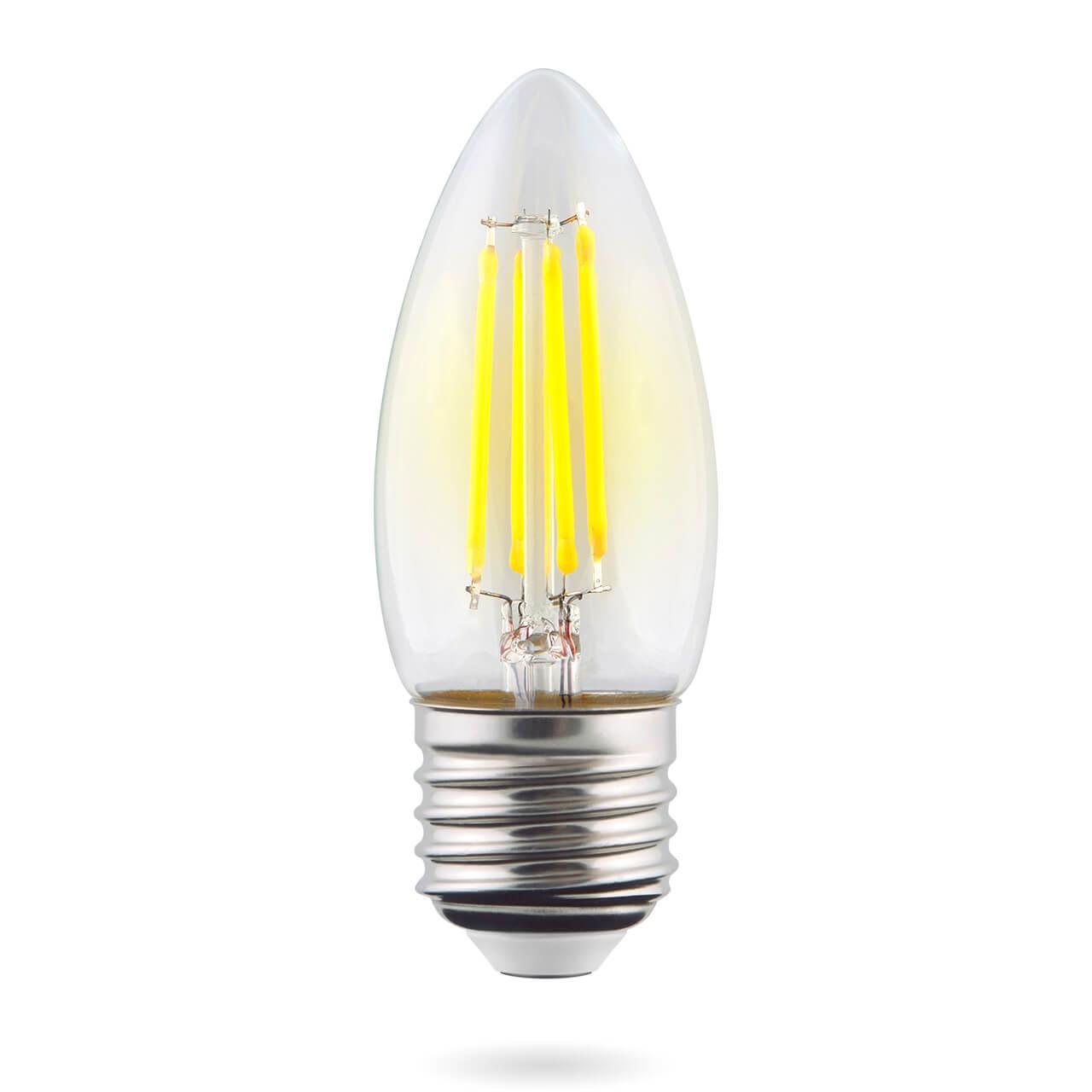 Лампа светодиодная E27 6W 4000К свеча прозрачная VG10-C1E27cold6W-F 7029