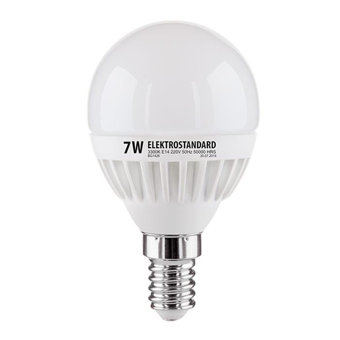 Лампа светодиодная E14 7W 3300K шар матовый mini 4690389085376