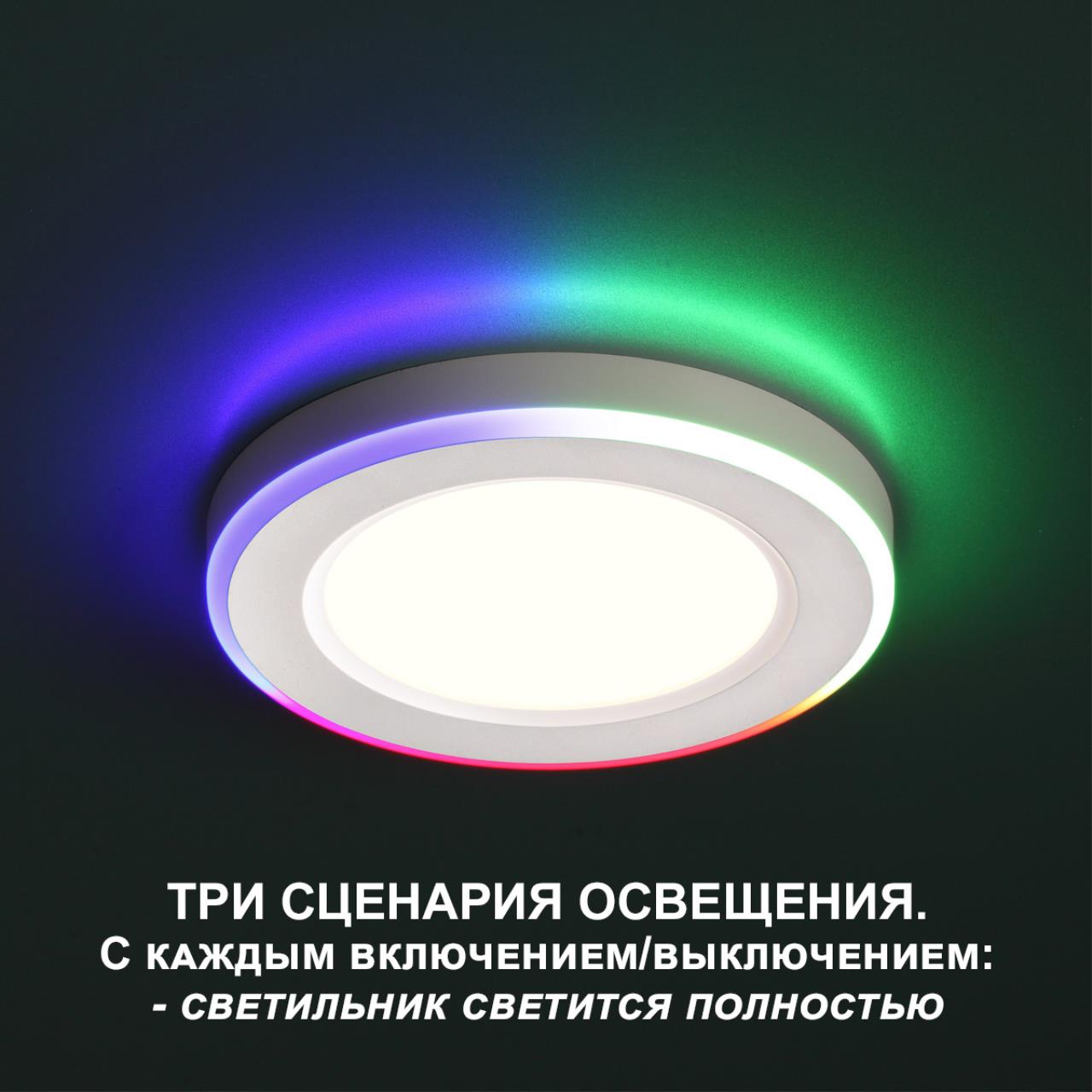 Трёхрежимный встраиваемый светодиодный светильник Novotech SPAN 359010