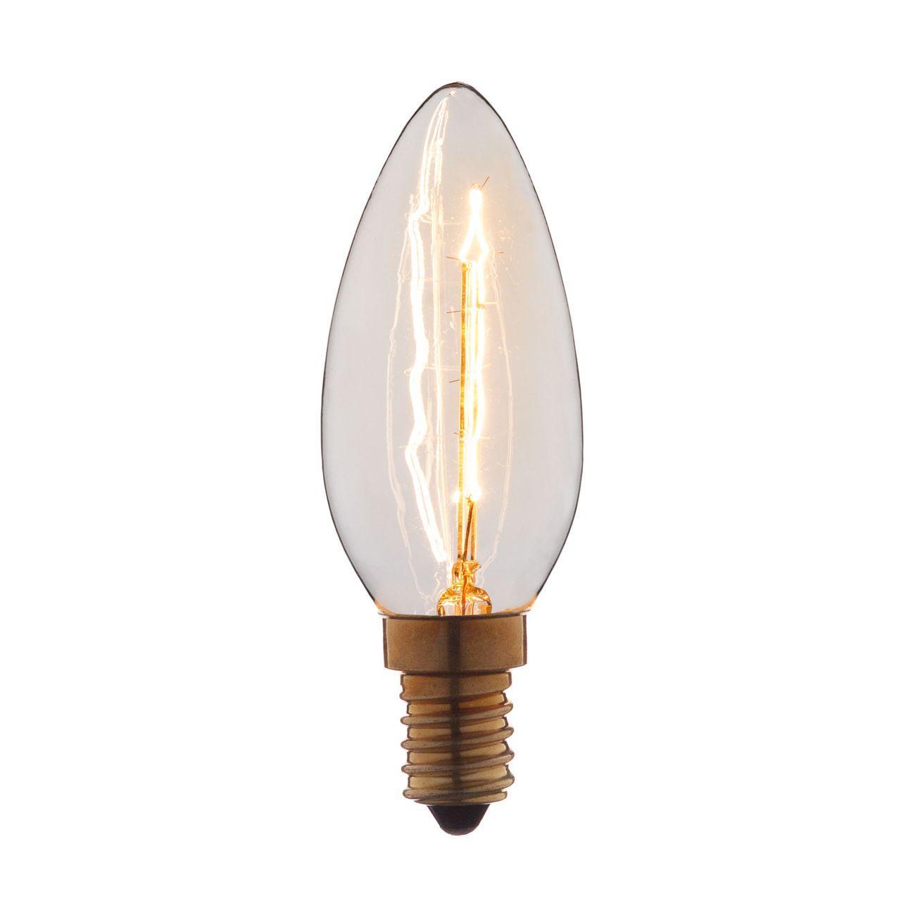 Лампа накаливания E14 40W свеча прозрачная 3540