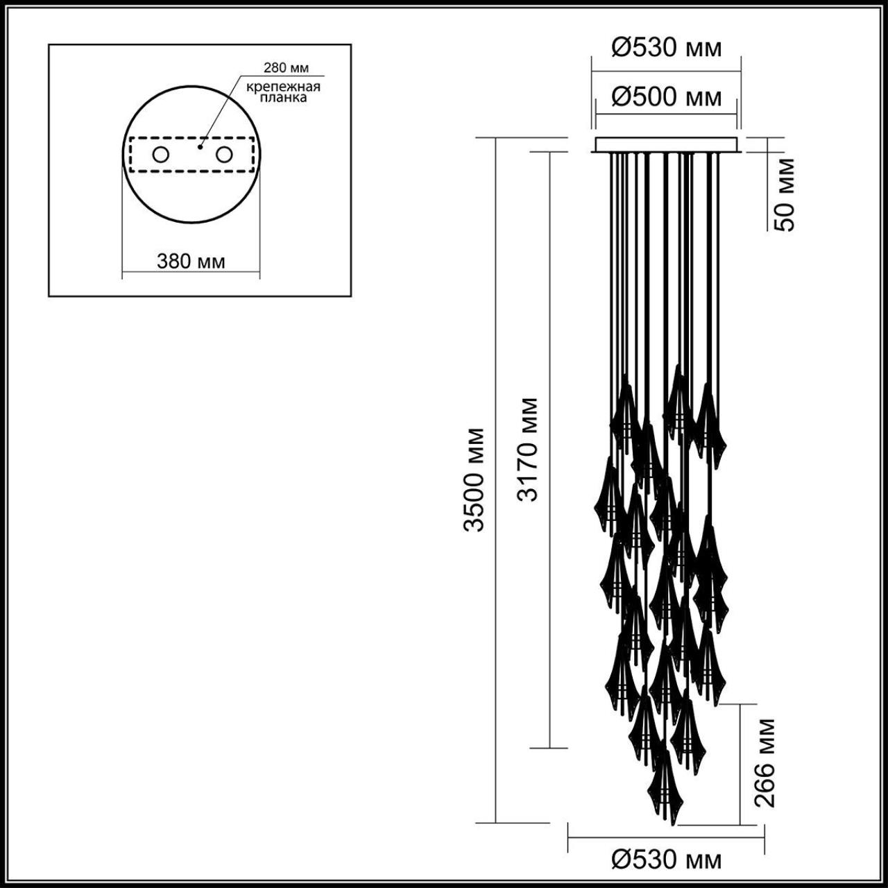 Подвесная каскадная люстра Odeon Light AFALINA 5442/137L