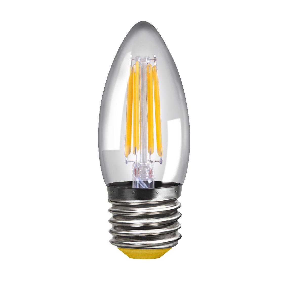 Лампа светодиодная E27 4W 2800К свеча прозрачная VG10-C1E27warm4W-F 8334