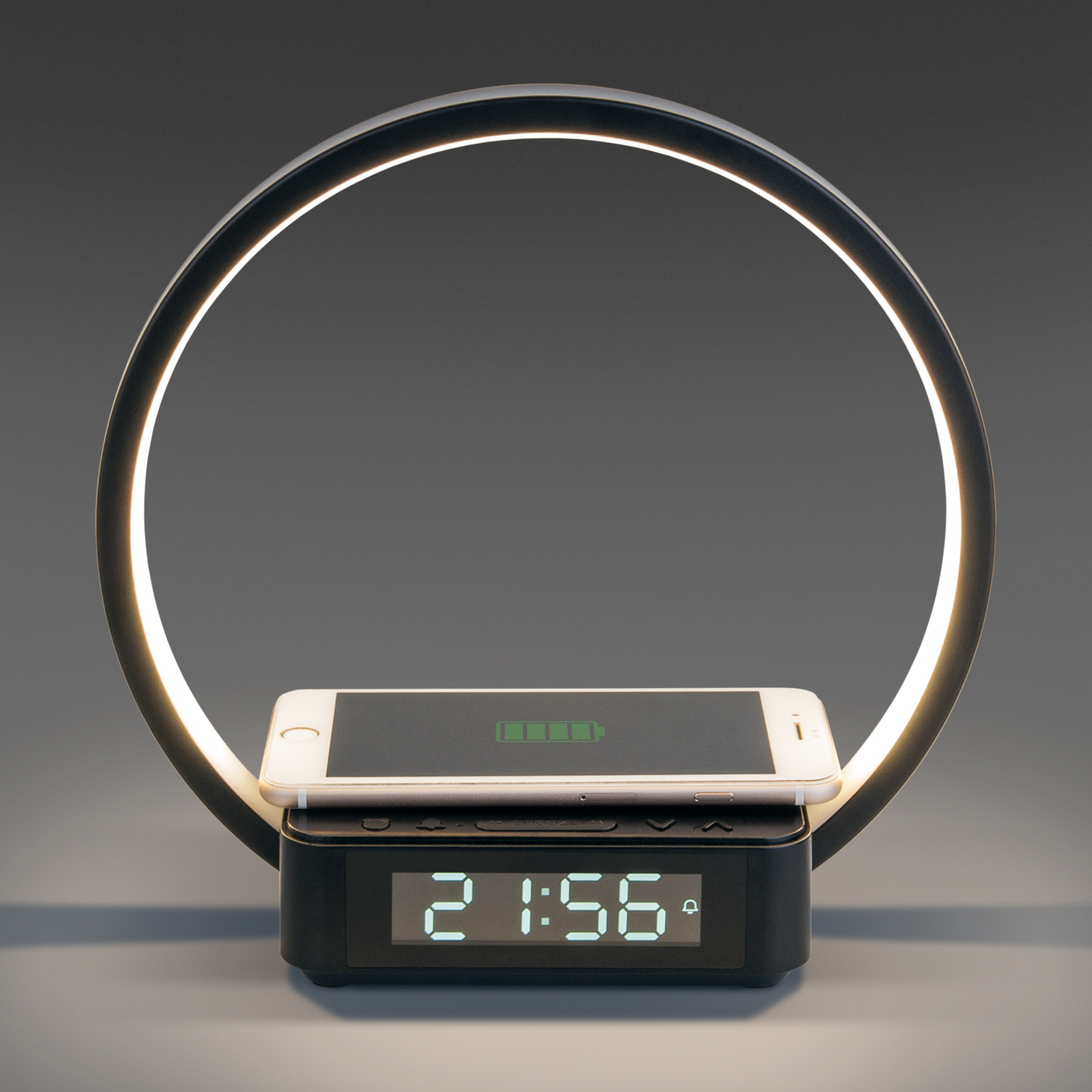 Настольная лампа Eurosvet Timelight с беспроводной зарядкой и будильником 80505/1 черный