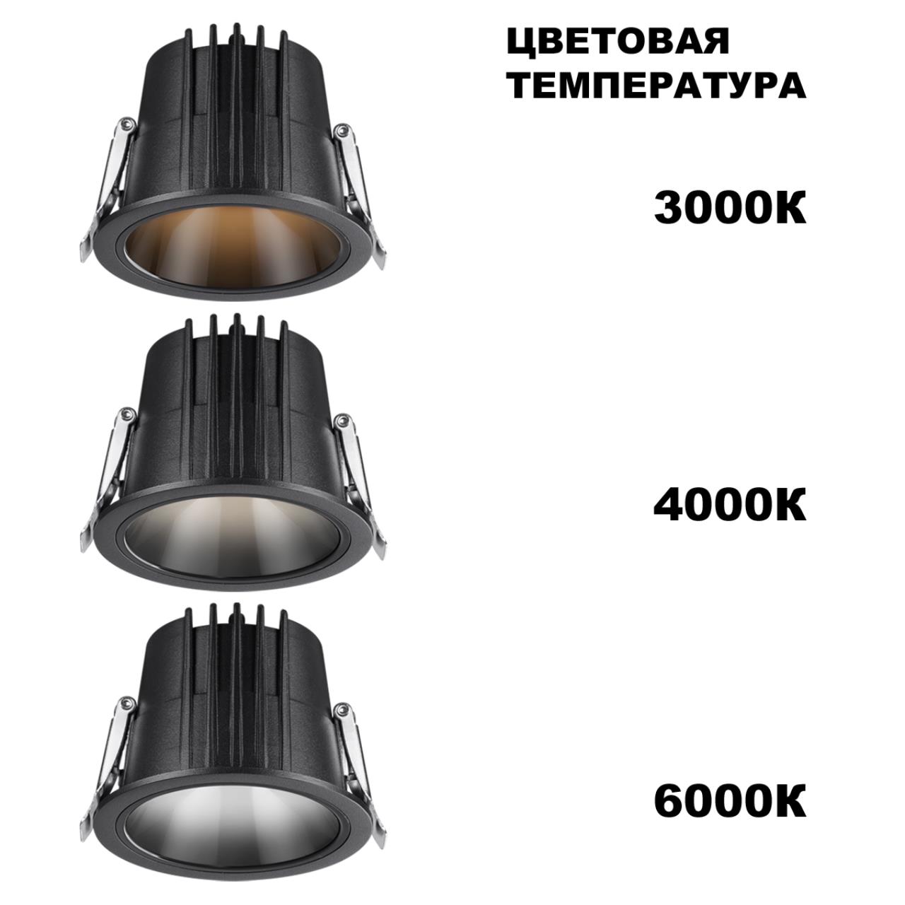 Светильник встраиваемый с переключателем цв. температуры и защитой от влаги Novotech LANG 359427