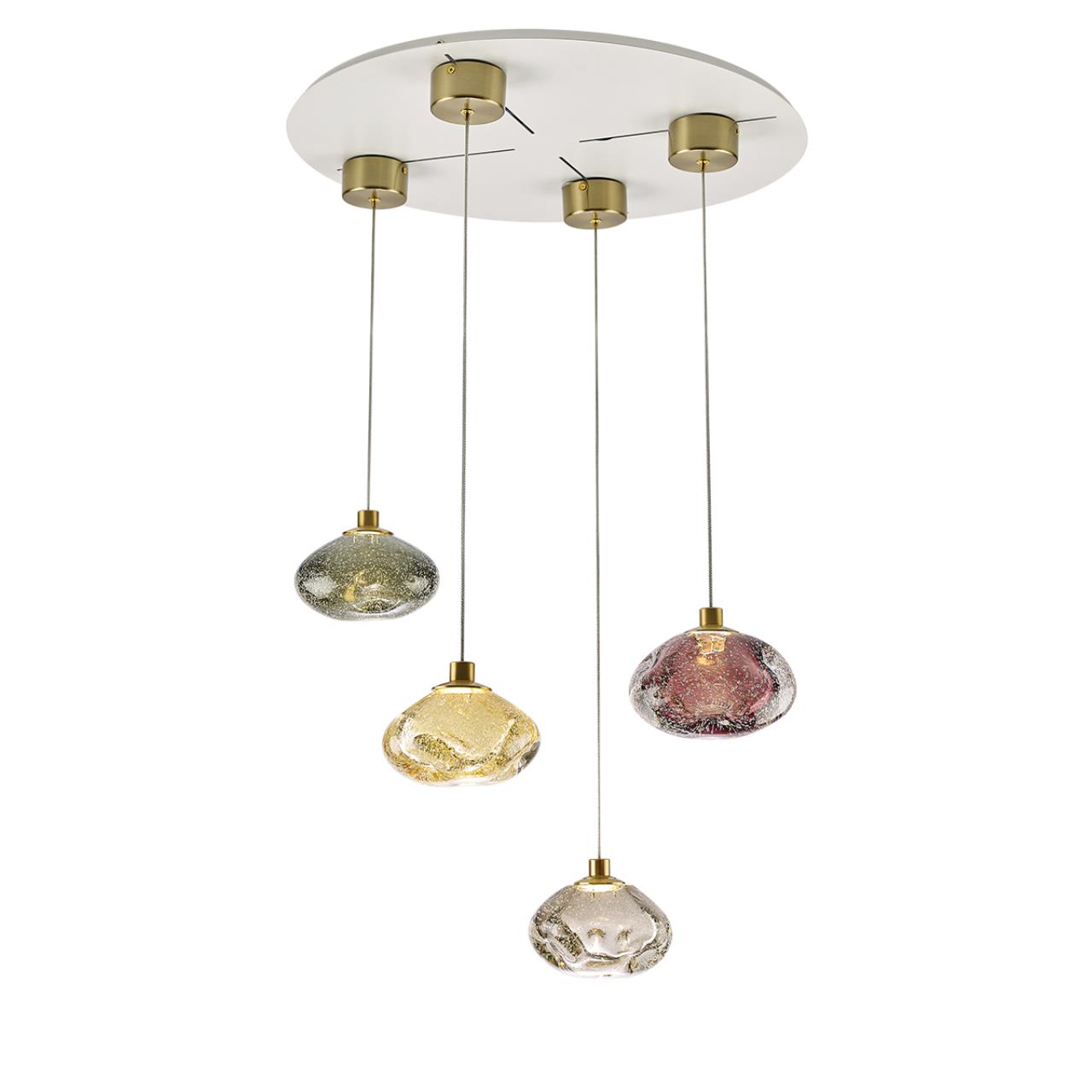 Настенный светильник из «мятого» стекла с эффектом пузырьков Odeon Light  MELA 7045/4WL