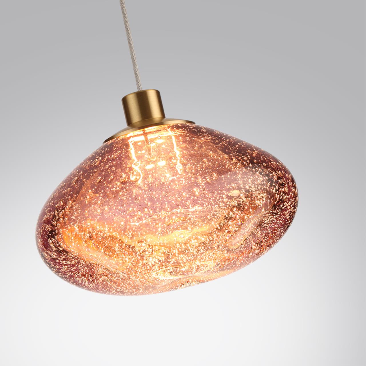 Подвесной светильник из «мятого» стекла с эффектом пузырьков Odeon Light  MELA 7043/4L