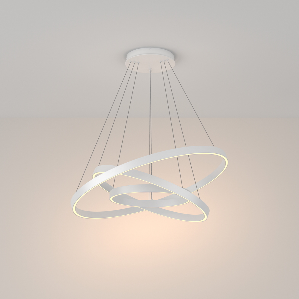 Подвесной светодиодный светильник с форме колец, LED люстра Maytoni Rim MOD058PL-L100W3K