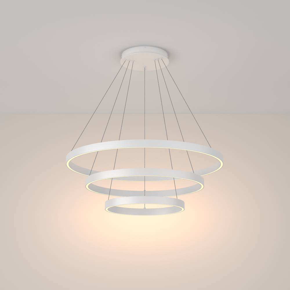 Подвесной светодиодный светильник с форме колец, LED люстра Maytoni Rim MOD058PL-L100W3K