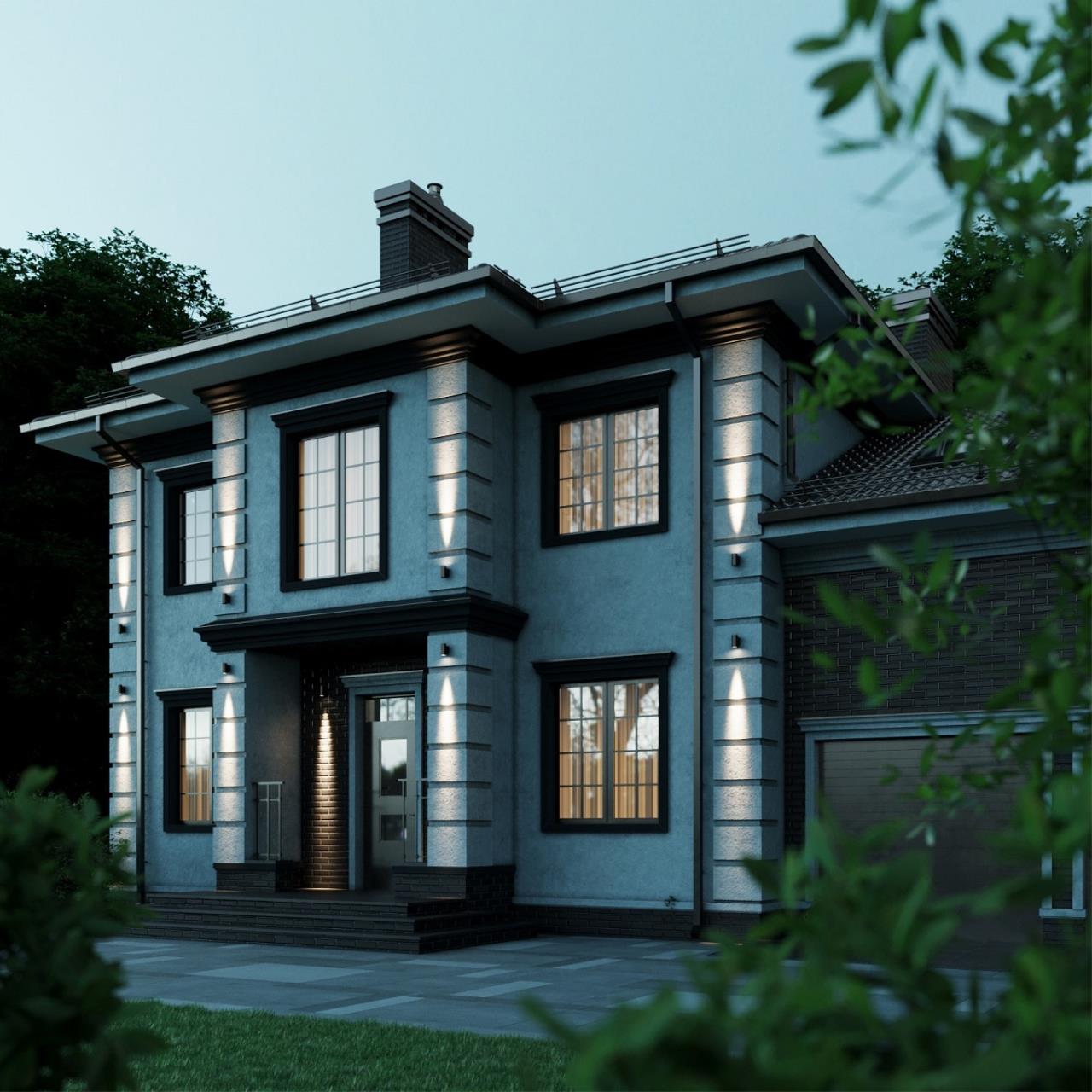 Архитектурный черный светильник для фасада здания Odeon Light  LONG 7071/7WL