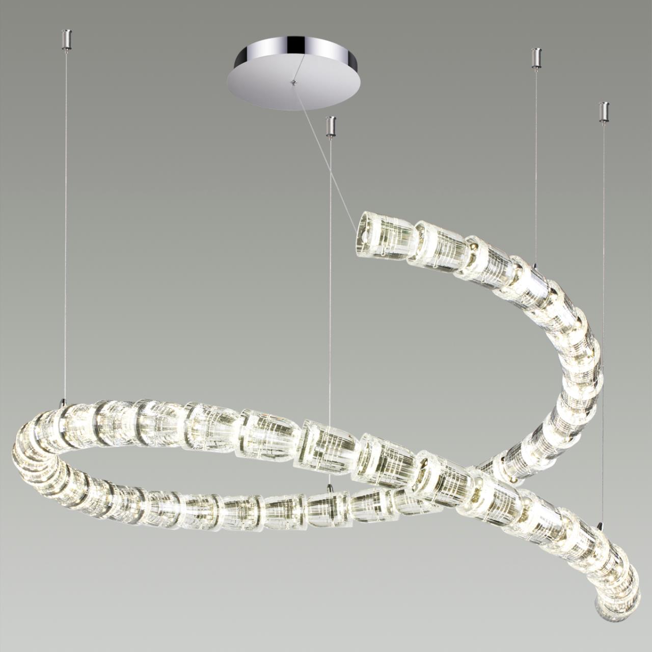 Подвесная светодиодная люстра в виде спирали Odeon Light Serpa 5010/129L