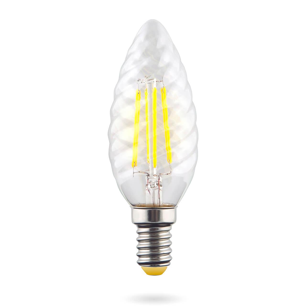 Лампа светодиодная E14 6W 4000К свеча витая прозрачная VG10-CC1E14cold6W-F 7028