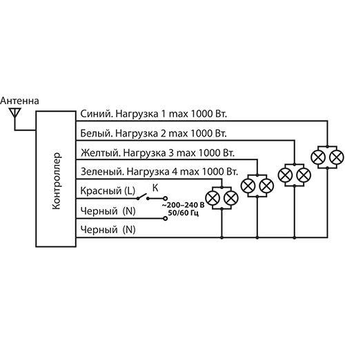 Схема подключения люстры с пультом