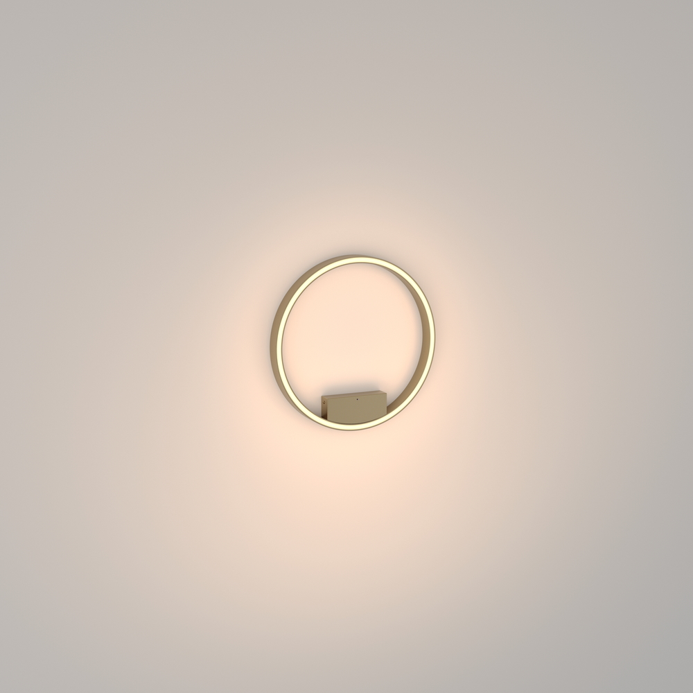 Потолочный светодиодный светильник золото круг, кольцо минимализм Maytoni Rim MOD058CL-L25BS3K