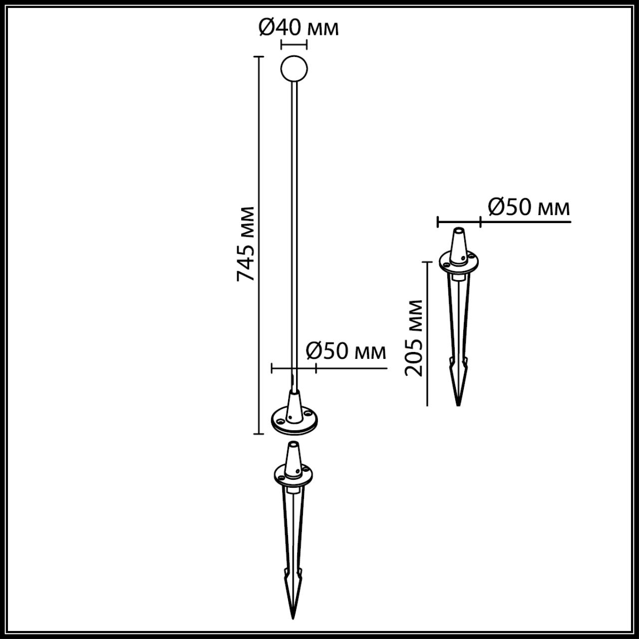 Уличный ландшафтный светильник Odeon Light NOTTE 7123/1GL