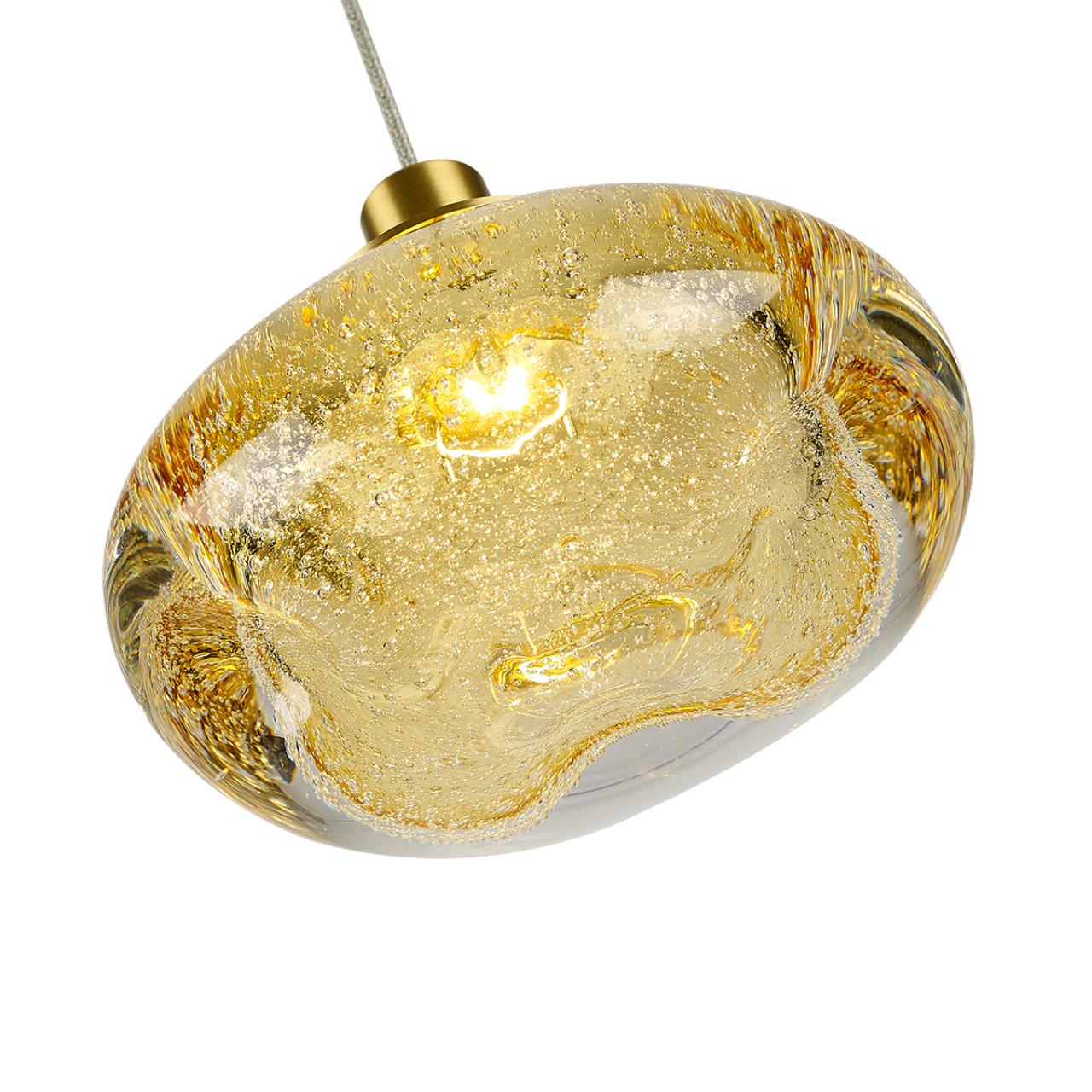 Подвесной светильник «мятого» стекла с эффектом пузырьков Odeon Light  MELA 7042/4L