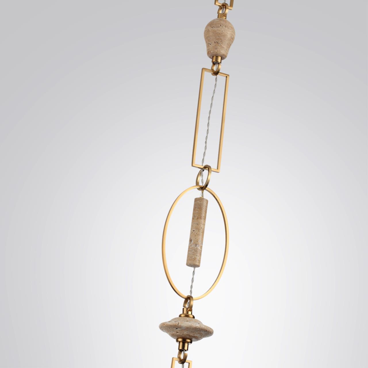 Подвесной светильник звеньями из камня Odeon Light KREMA 5441/1A