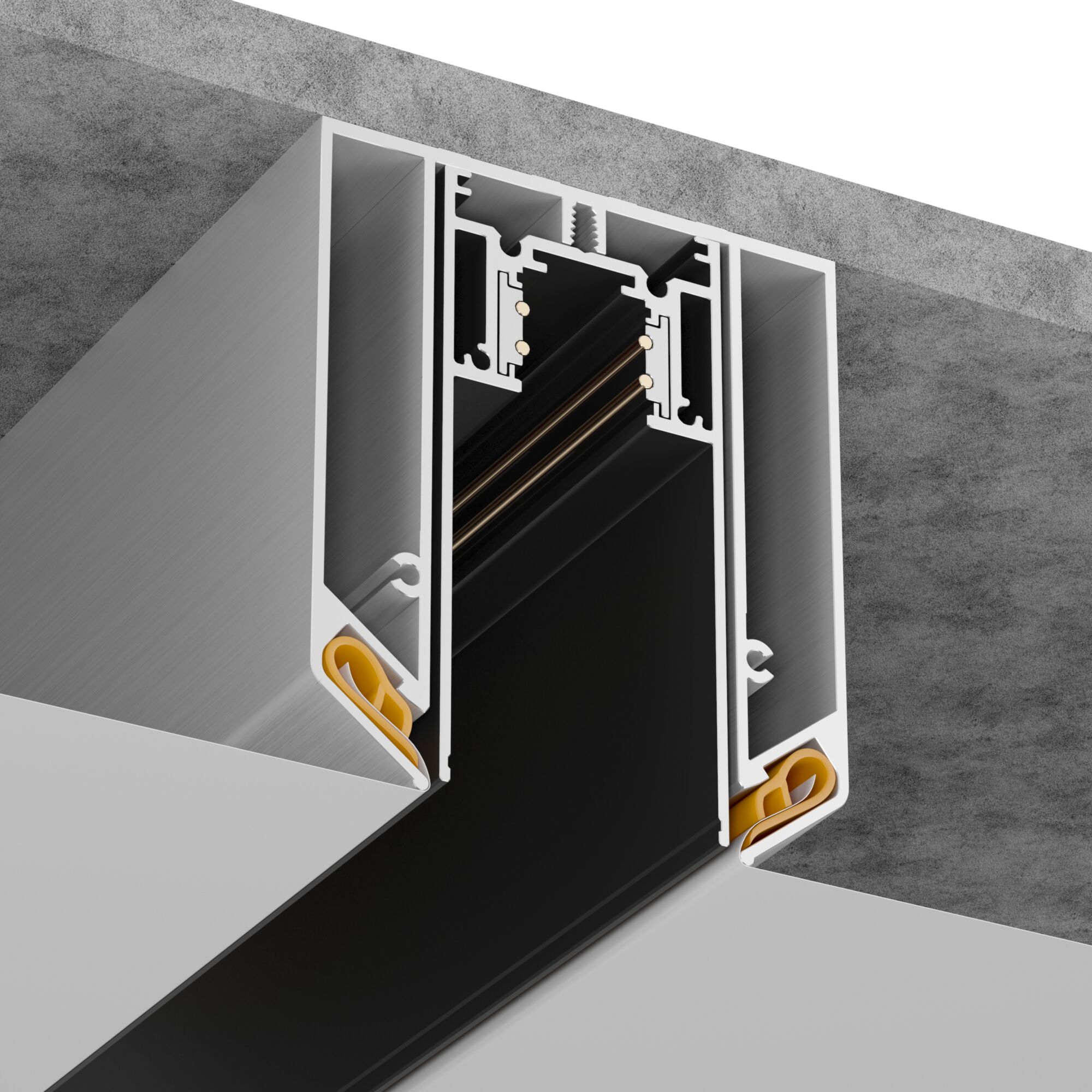 Алюминиевый профиль для монтажа магнитного шинопровода в натяжной потолок Maytoni Technical TRA004MP-21S