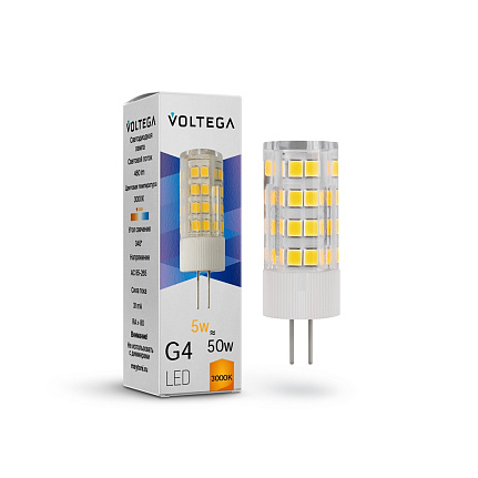 Светодиодная лампа 5W 3000K G4 Voltega Simple 7183