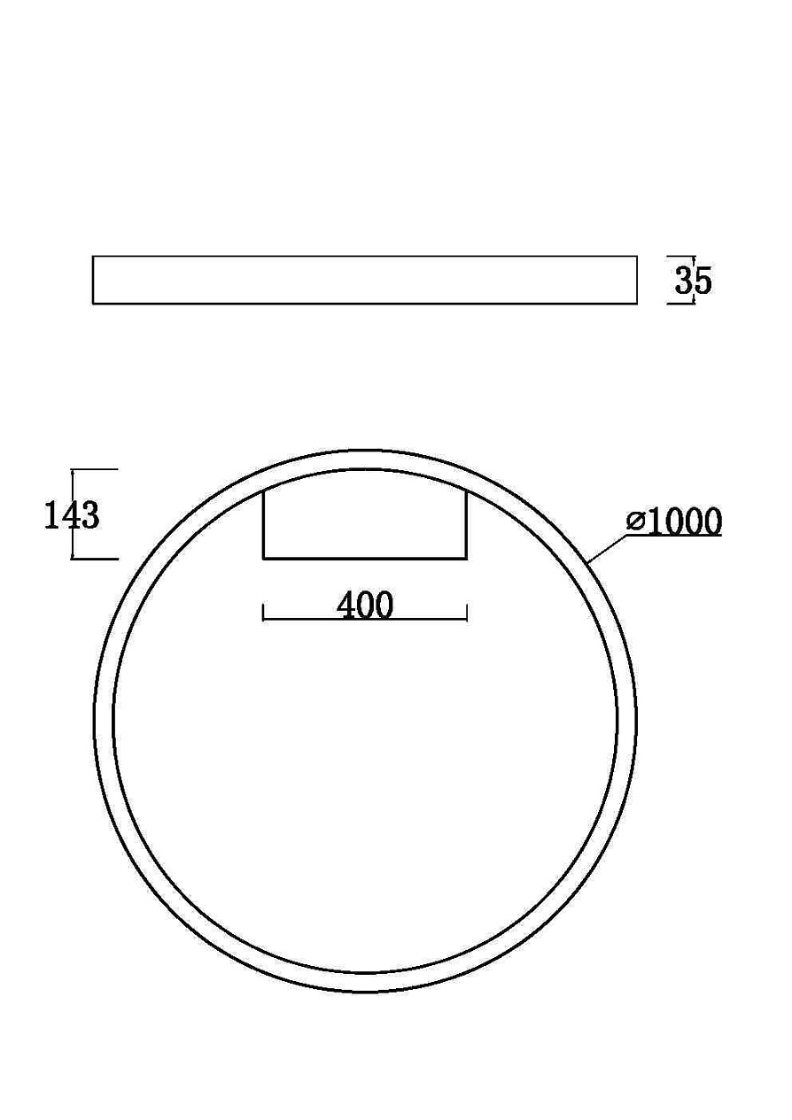Потолочный светодиодный светильник круг, кольцо минимализм Maytoni Rim MOD058CL-L65B3K