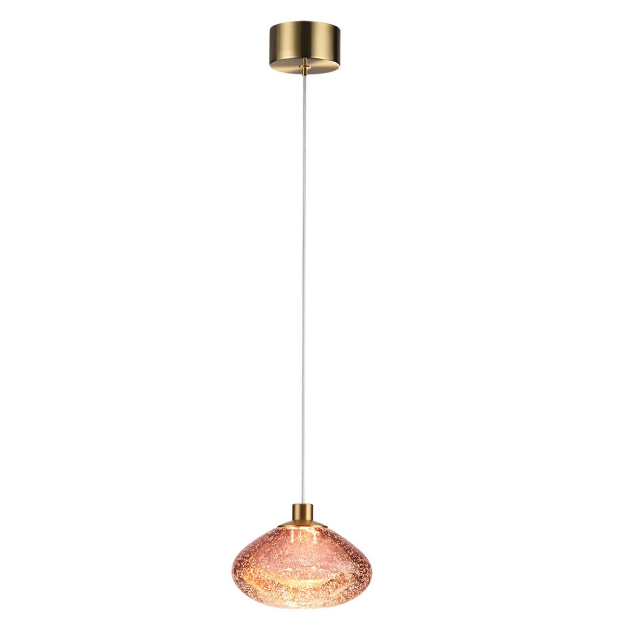 Подвесной светильник из «мятого» стекла с эффектом пузырьков Odeon Light  MELA 7043/4L