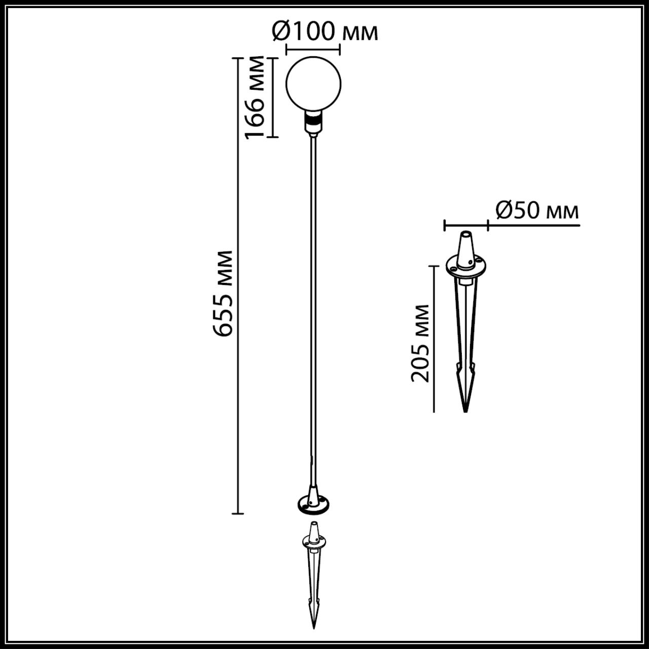 Уличный ландшафтный светильник Odeon Light DANDE 7121/2GL