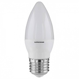 Лампа светодиодная SMD E27 6W 3300K свеча матовая 4690389054914