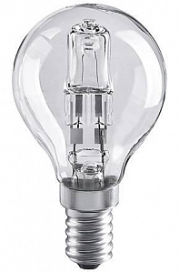 Лампа галогенная E14 28W шар прозрачный 4690389020896
