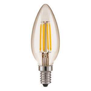 Лампа светодиодная E14 5W 4200K свеча прозрачная 4690389085895