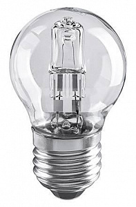 Лампа галогенная E27 28W шар прозрачный 4690389020919