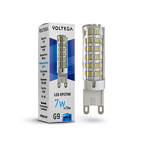 Лампа светодиодная Voltega G9 7W 4000К прозрачная VG9-K1G9cold7W 7037