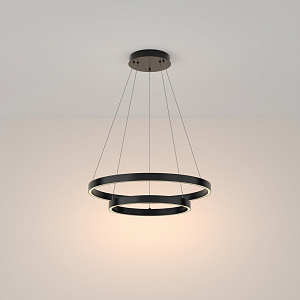 Подвесной светодиодный светильник с форме колец, LED люстра Maytoni Rim MOD058PL-L55BK