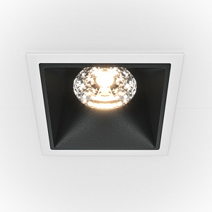 Встраиваемый светодиодный светильник черный Maytoni Alfa LED DL043-01-15W3K-D-SQ-WB