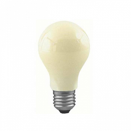 Лампа накаливания диммируемая для отпугивания насекомых Е27 60W груша желтая 46060 Лампа накаливания диммируемая для отпугивания насекомых Е27 60W груша желтая 46060